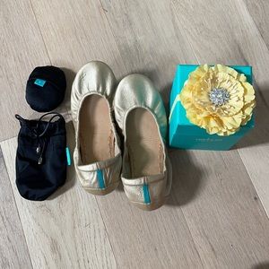 Tieks champagne gold size 6